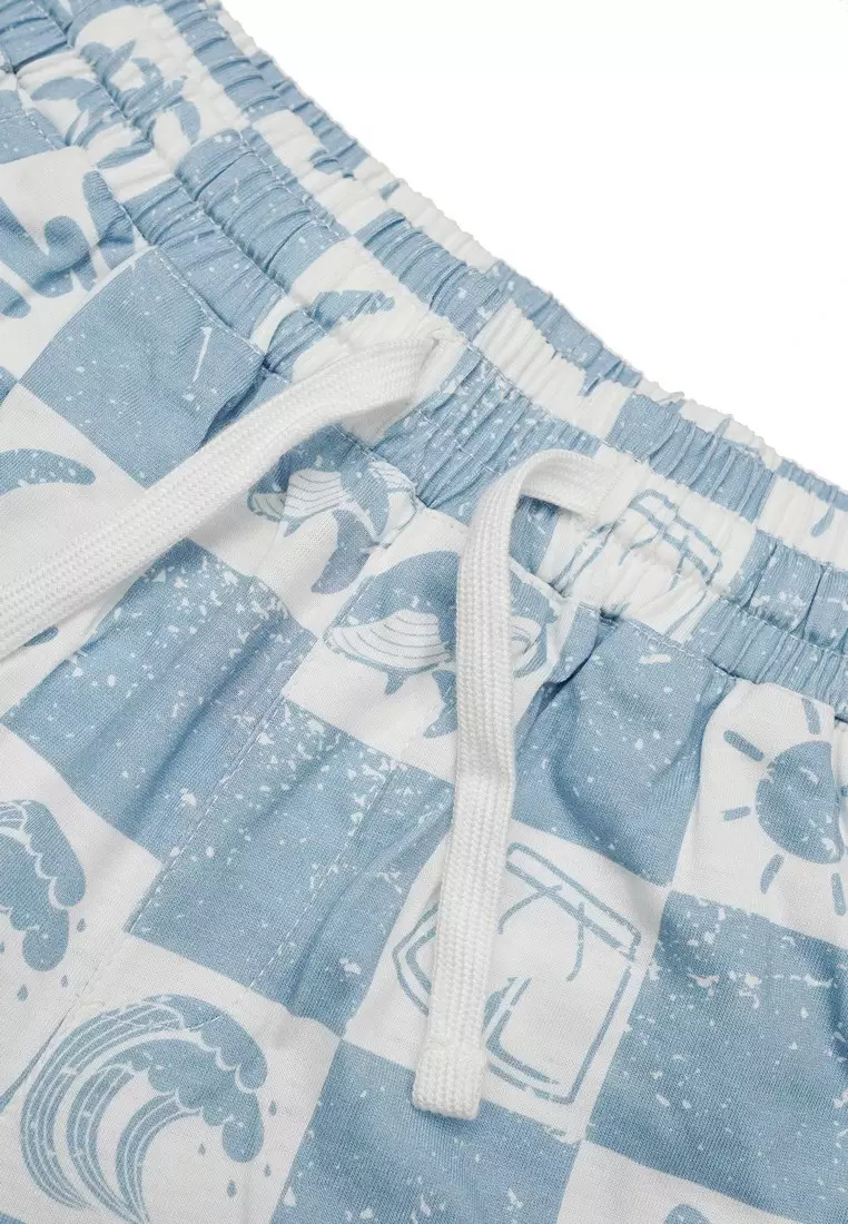 3Second Kids Boy's Short Pants Regular Fit Cotton Full Print Pion C011224