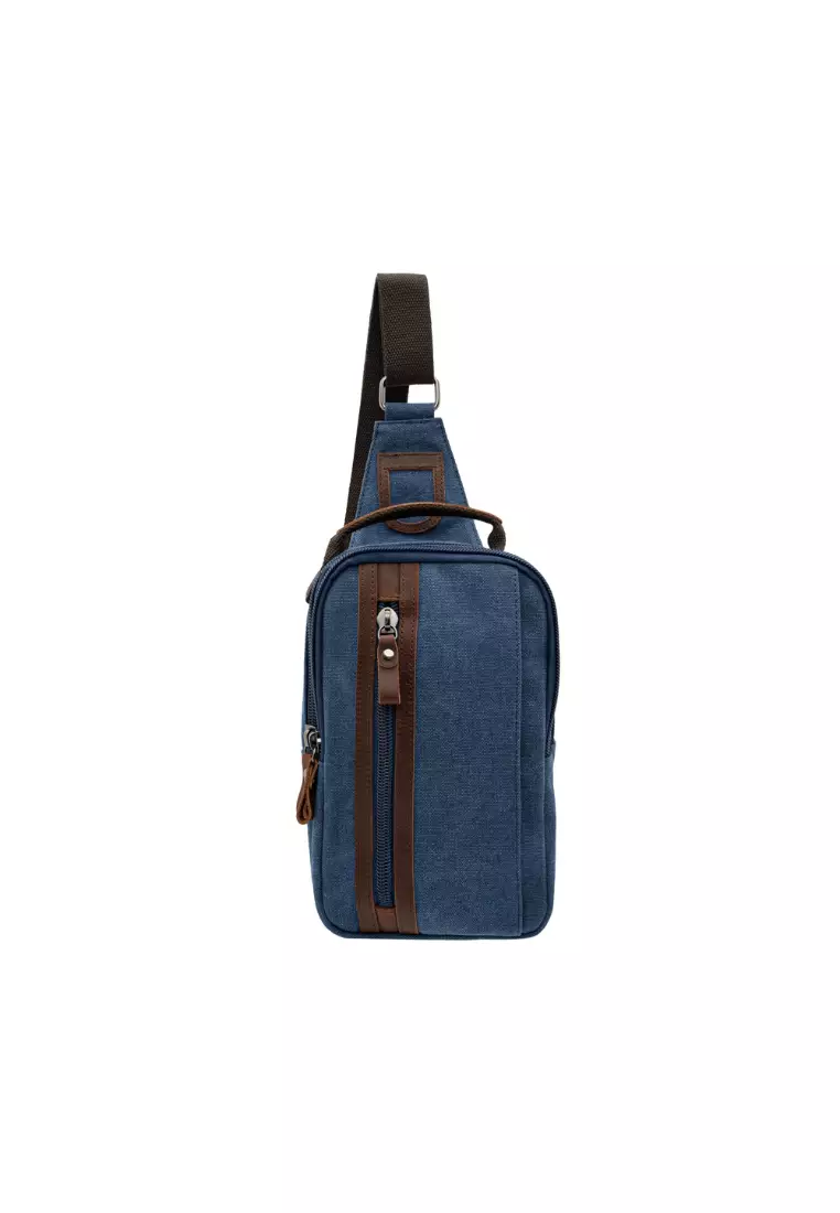 Jack Studio Canvas Leather Stylish Crossbody Sling Chest Bag BAD 21002