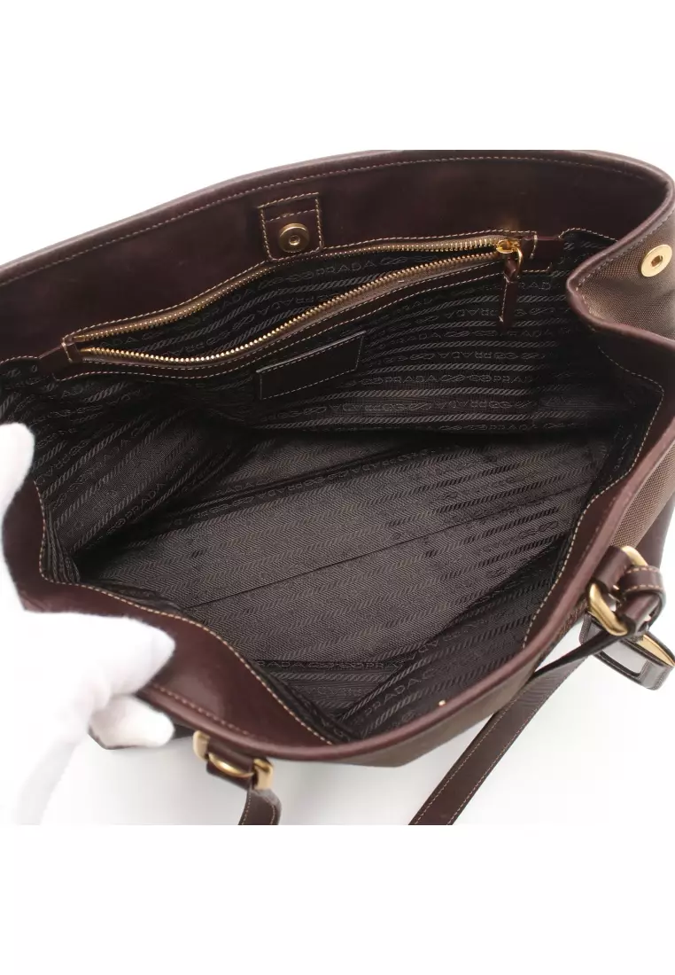 prada shoulder bag brown