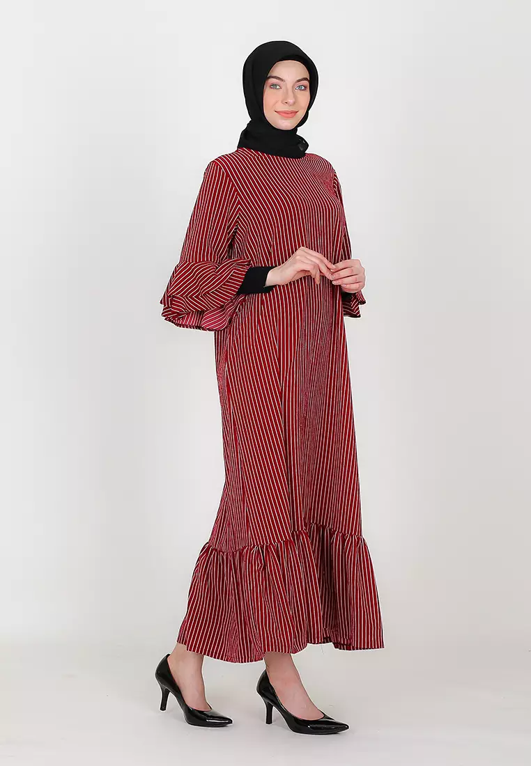 Astilbe Maroon Dress