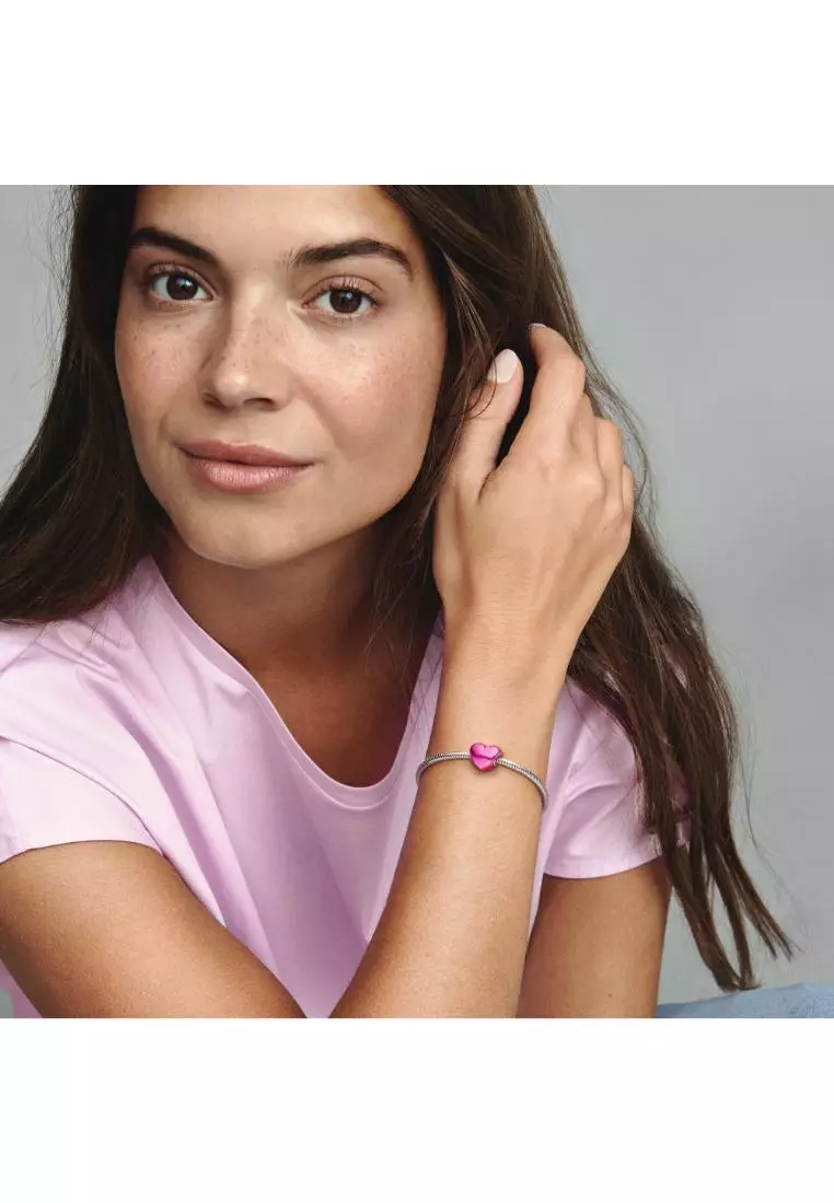 Metallic Pink Heart Charm