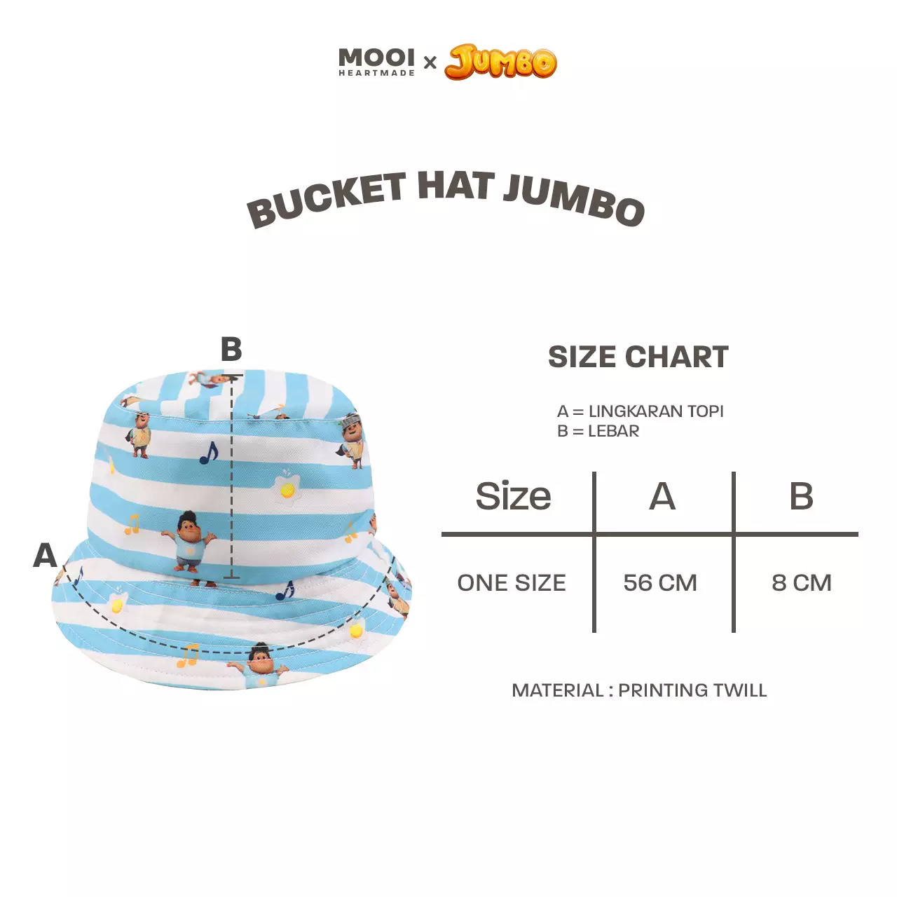 Mooi x Jumbo Topi Anak Bucket Hat - Mbek