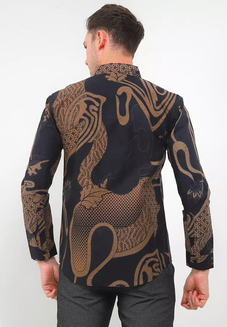 Batik Talenta Exclusive Lengan Panjang Slimfit Jalur Black