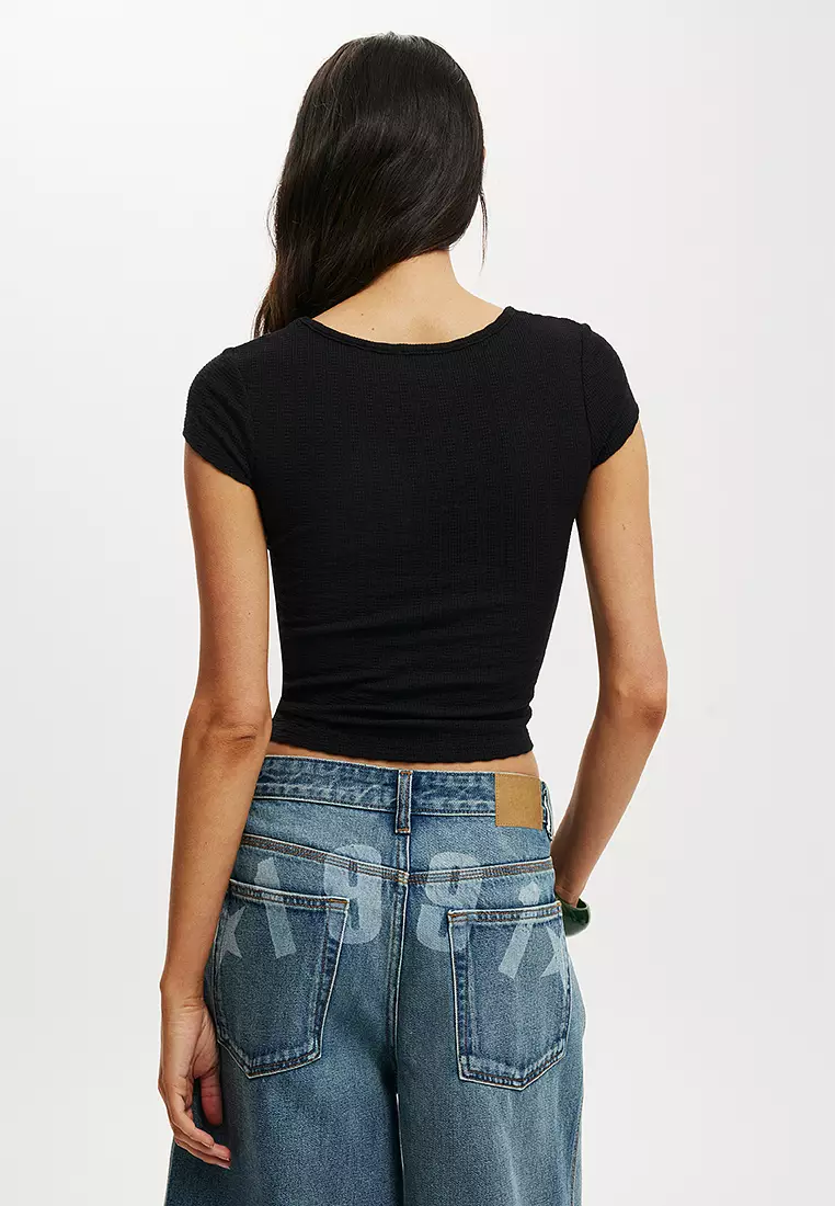 Hailey Textured Short Sleeve Top