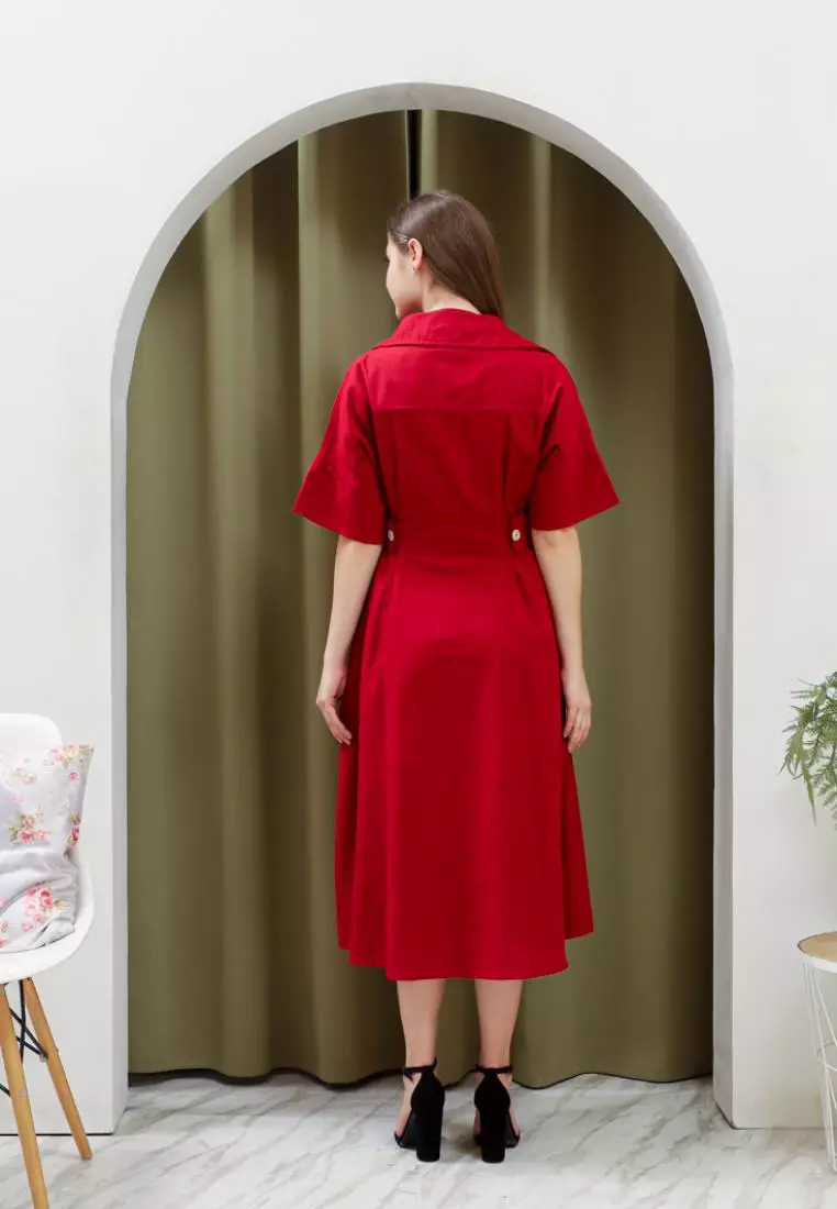 Jejilla Midi Dress ini Maroon