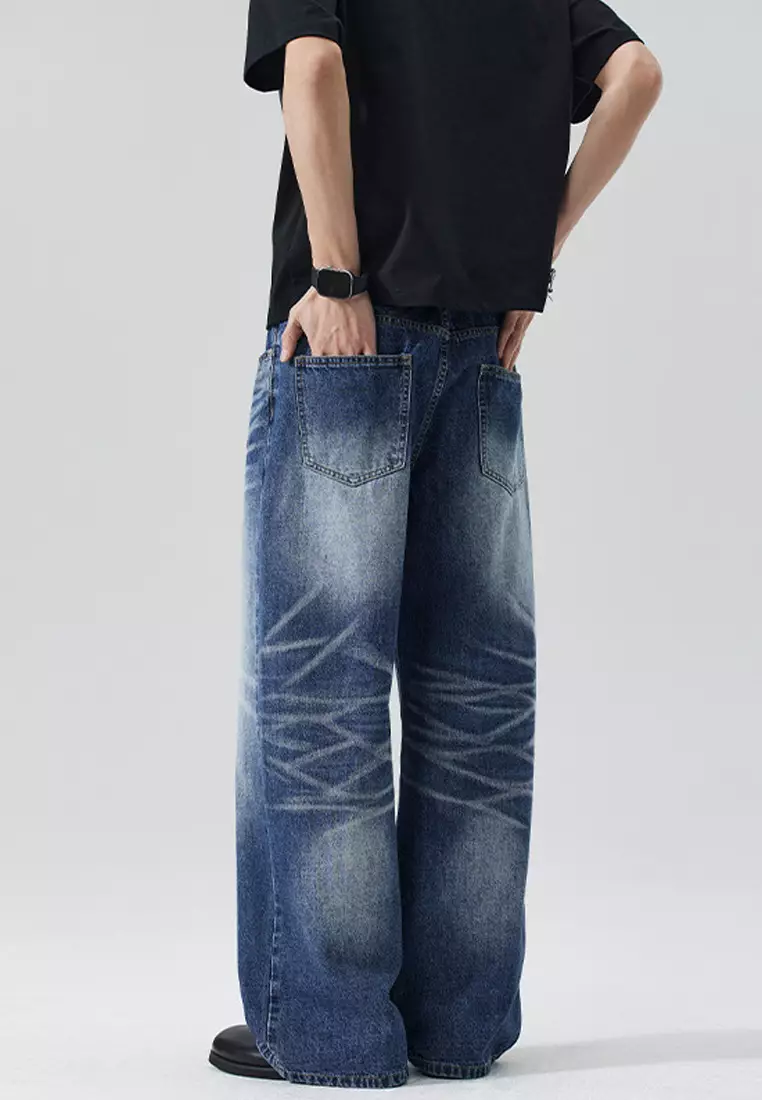 Cat Whisker Loose Straight Jeans LK-K6110