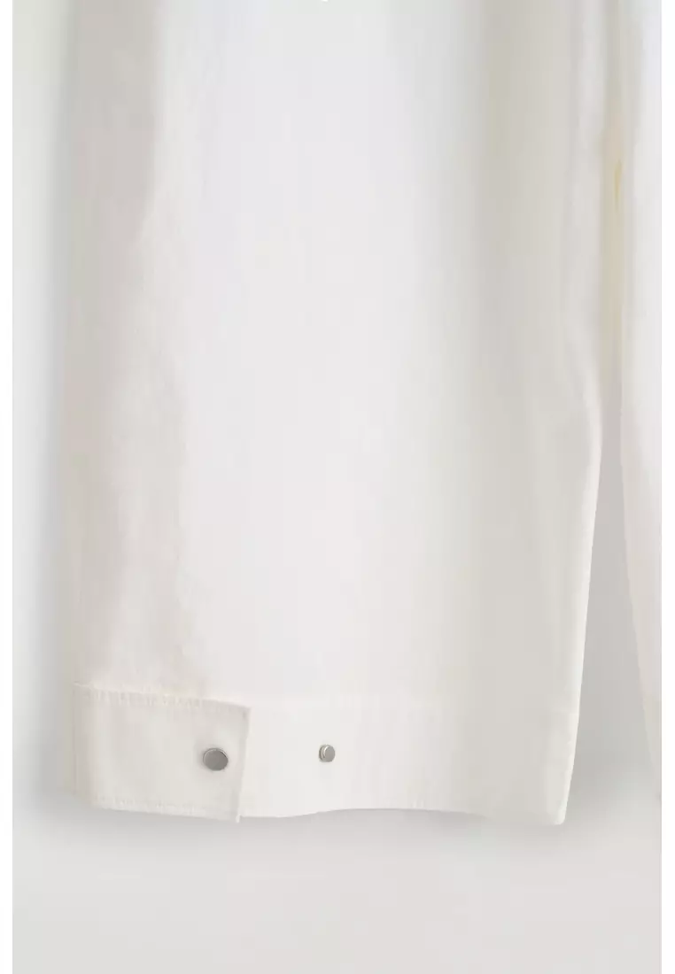 COTTON BARREL-LEG TROUSERS