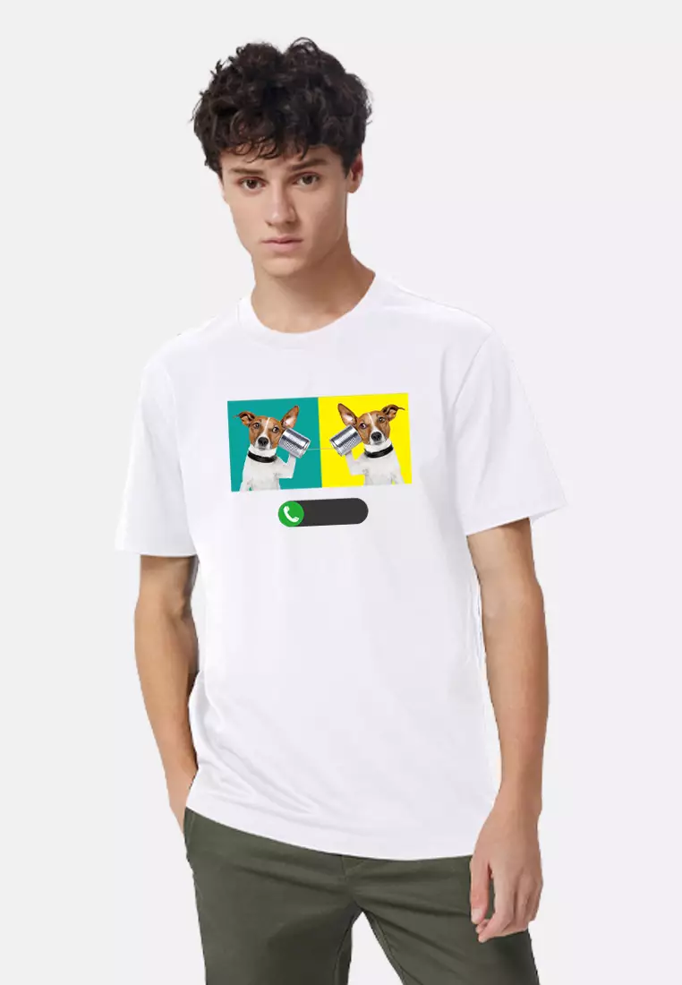 [Print-To-Order] Giordano Funny Animal Print Tee Collection: Calling Dog