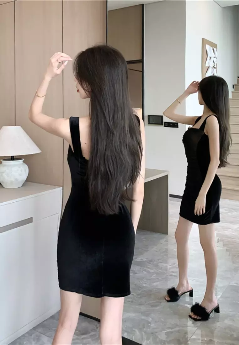 性感時尚吊帶連衣裙CA26033032BK