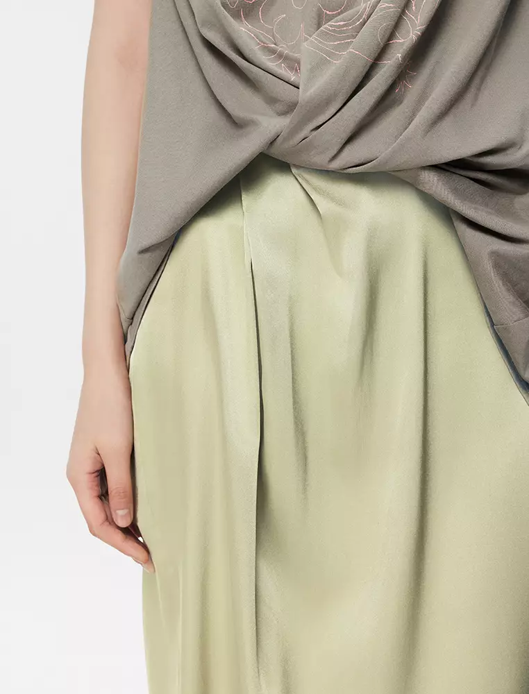 短款拼接無袖連衣裙