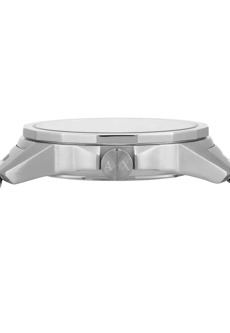 Armani Exchange Men's Banks Analog Watch ( AX1764 ) - Quartz, Silver Case, Round Dial, 22 MM Silver Stainless Steel Band