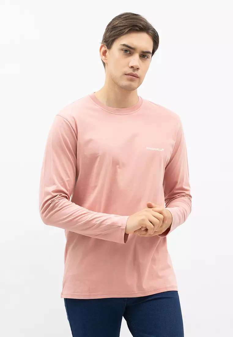 Houseofcuff Kaos Cotton Combed Lengan Panjang Pria Dusty Pink