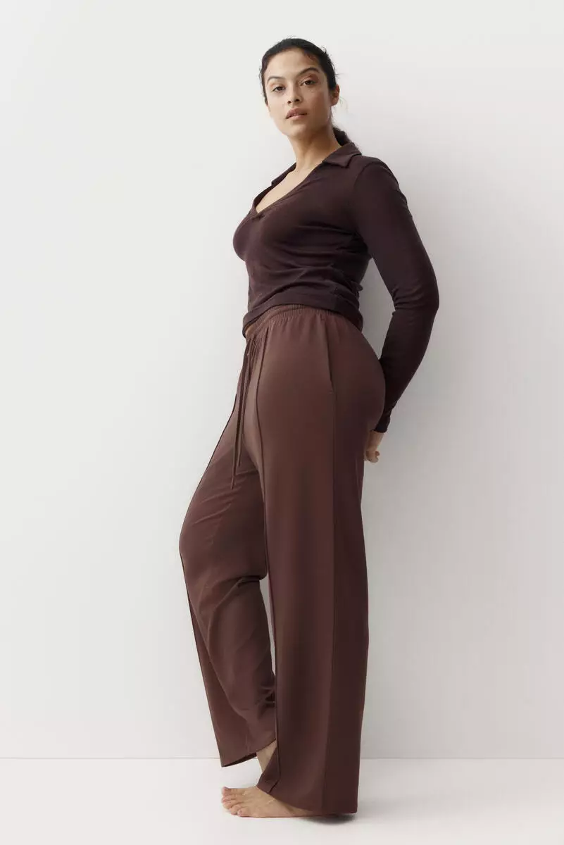 Wide crease-front joggers