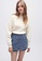 MAJE blue and navy Tweed Skirt-Style Shorts 21635AADB84FA9GS_4