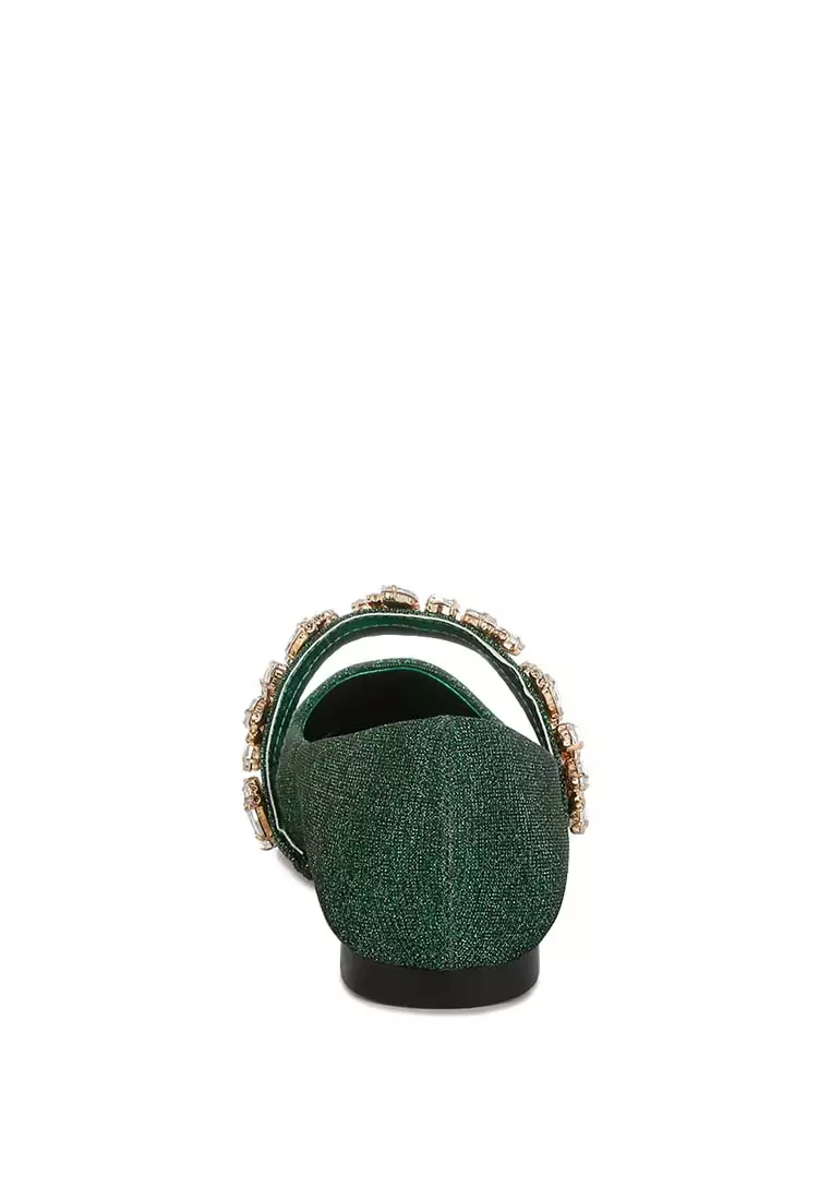 Bros Berlian Imitasi Balerina Glitter Warna Hijau