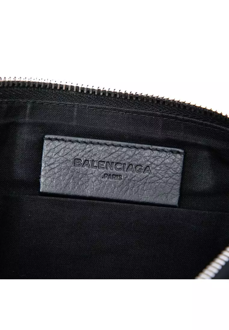 Pre-Loved Balenciaga Lambskin Motocross Classic Flat Clutch