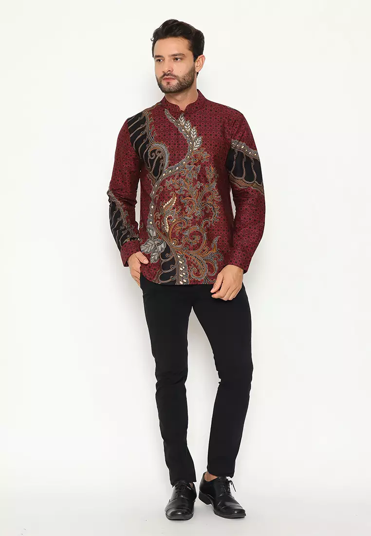 My Aksa Batik Pria Kemeja Koko Panjang Furing Keanu Kyomi