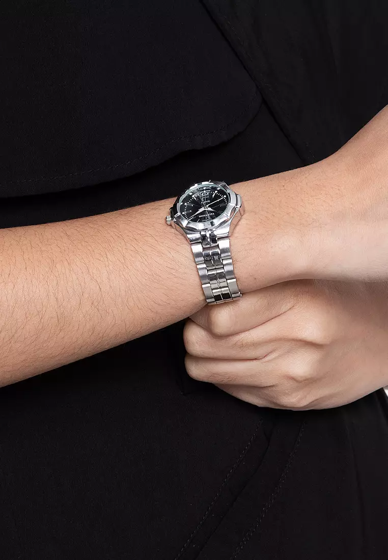 Analog Watch 20122263-Sil Ves - Blk Dial Number