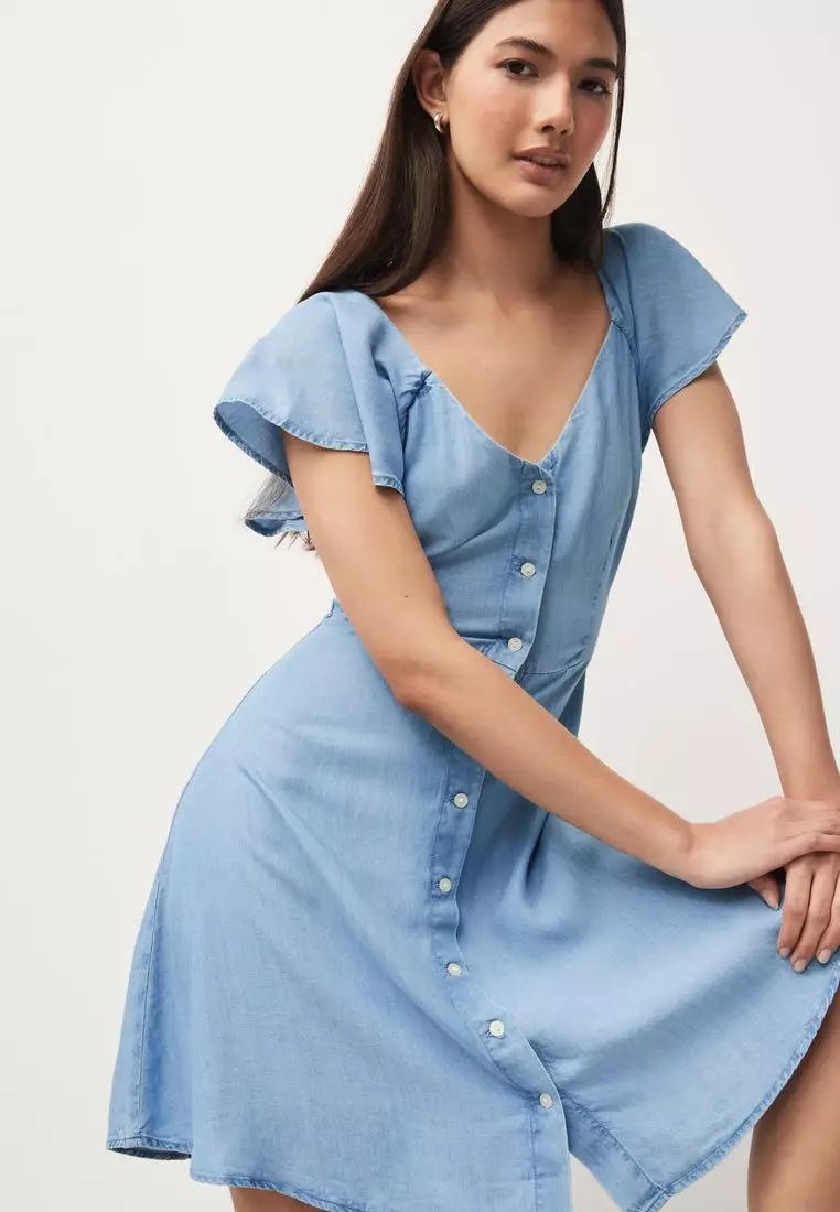 NEXT Denim TENCEL Mini Tea Dress 2024 Buy NEXT Online ZALORA
