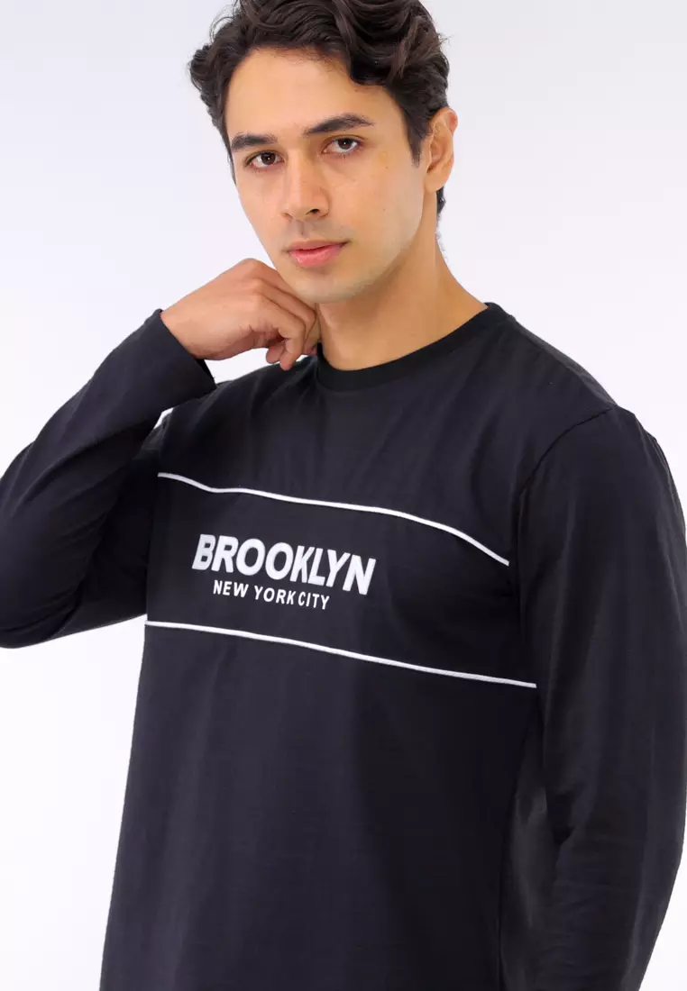 Round Neck Streaky Long Sleeves