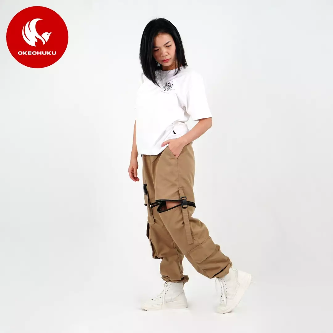 Okechuku JUSTINE Celana Cargo Panjang Pendek Celana Wanita Streetwear