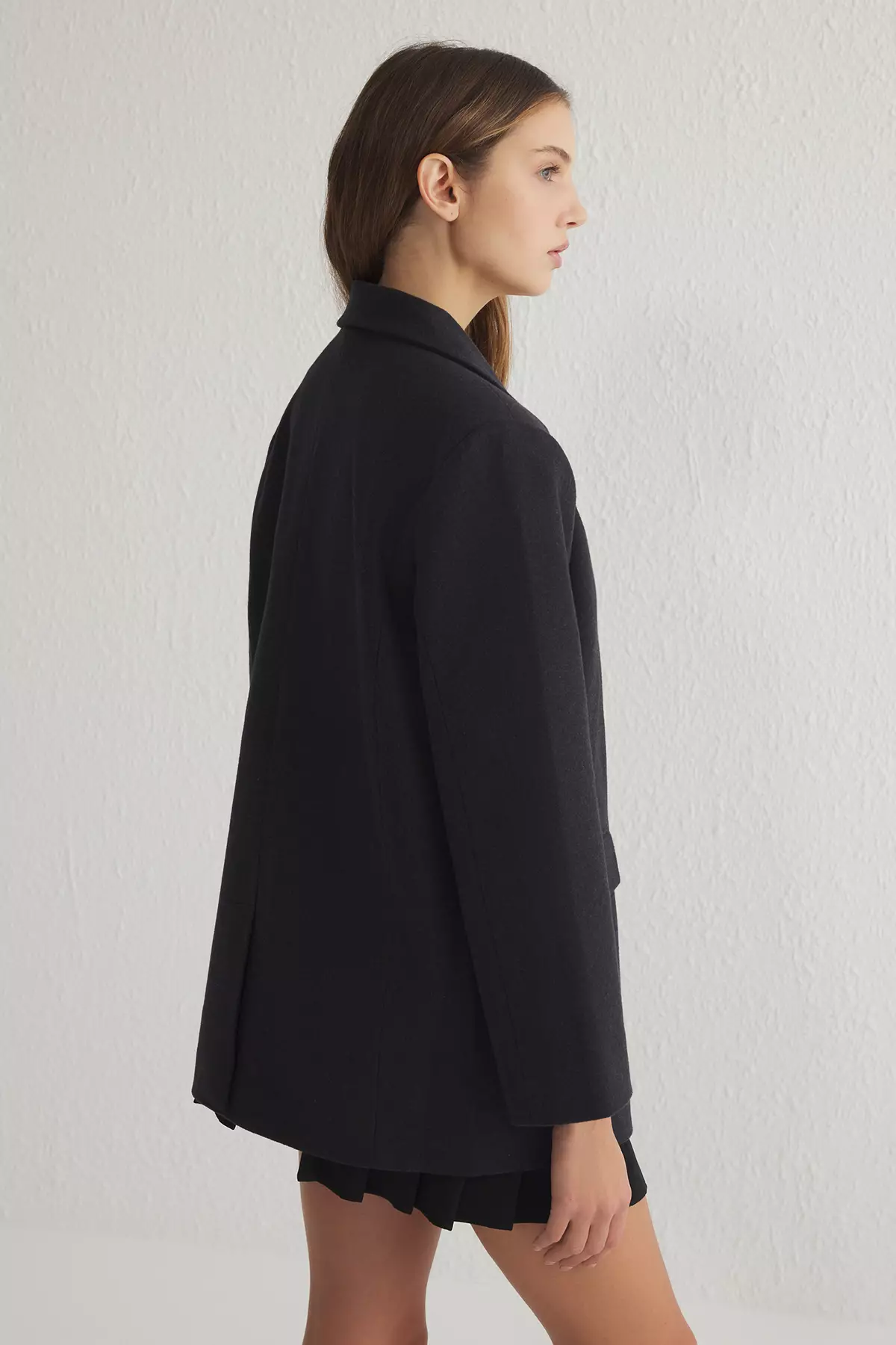 Gray Plain Regular Coat