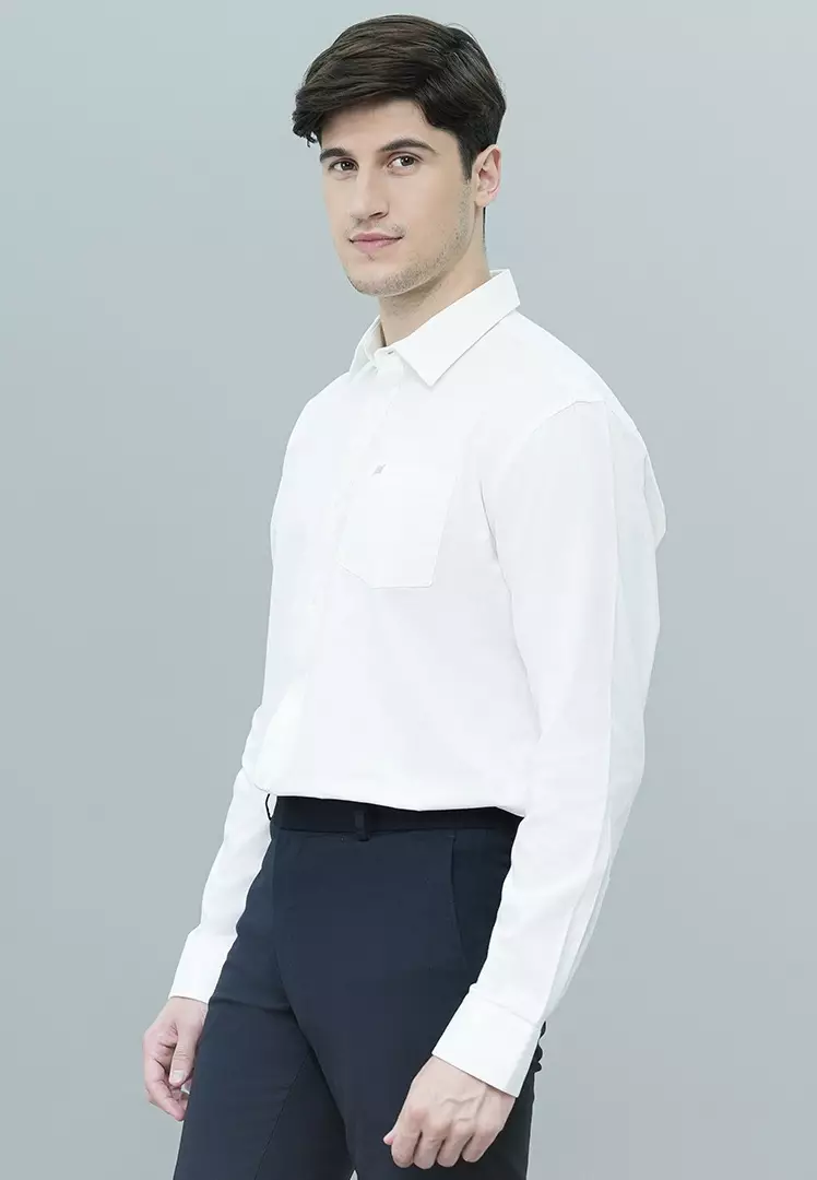 Johwnin - Slim Fit - Linen Katun - Kemeja Formal - Lengan Panjang - Putih - FSH.653.Q607.954.C-L/S