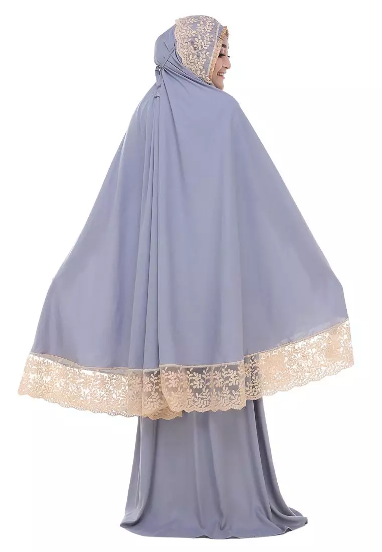 Prayer Set Premium Mukena Lace Brukat Najwa - Abu
