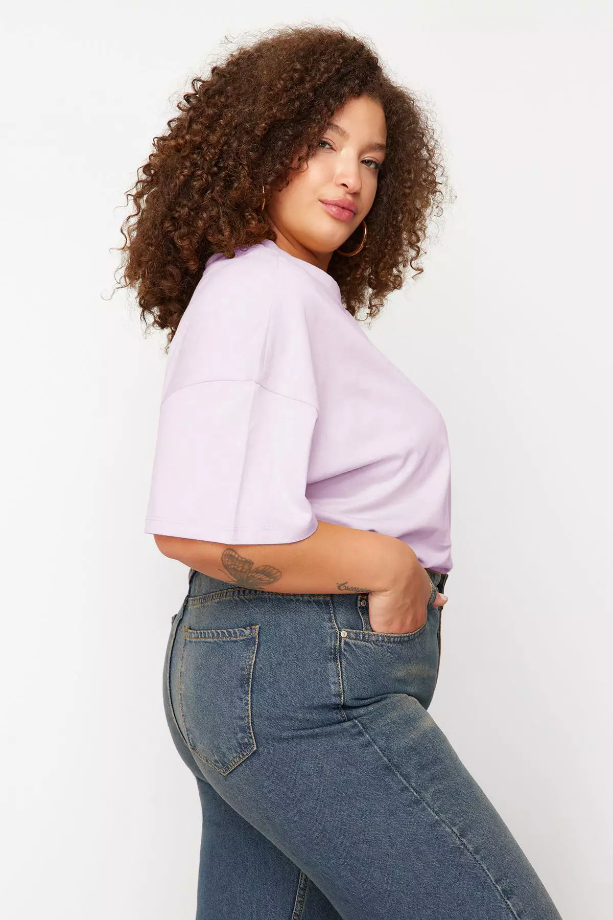 Plus Size Cotton Basic T-Shirt