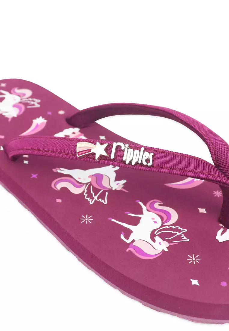 Girls unicorn flip flops sales