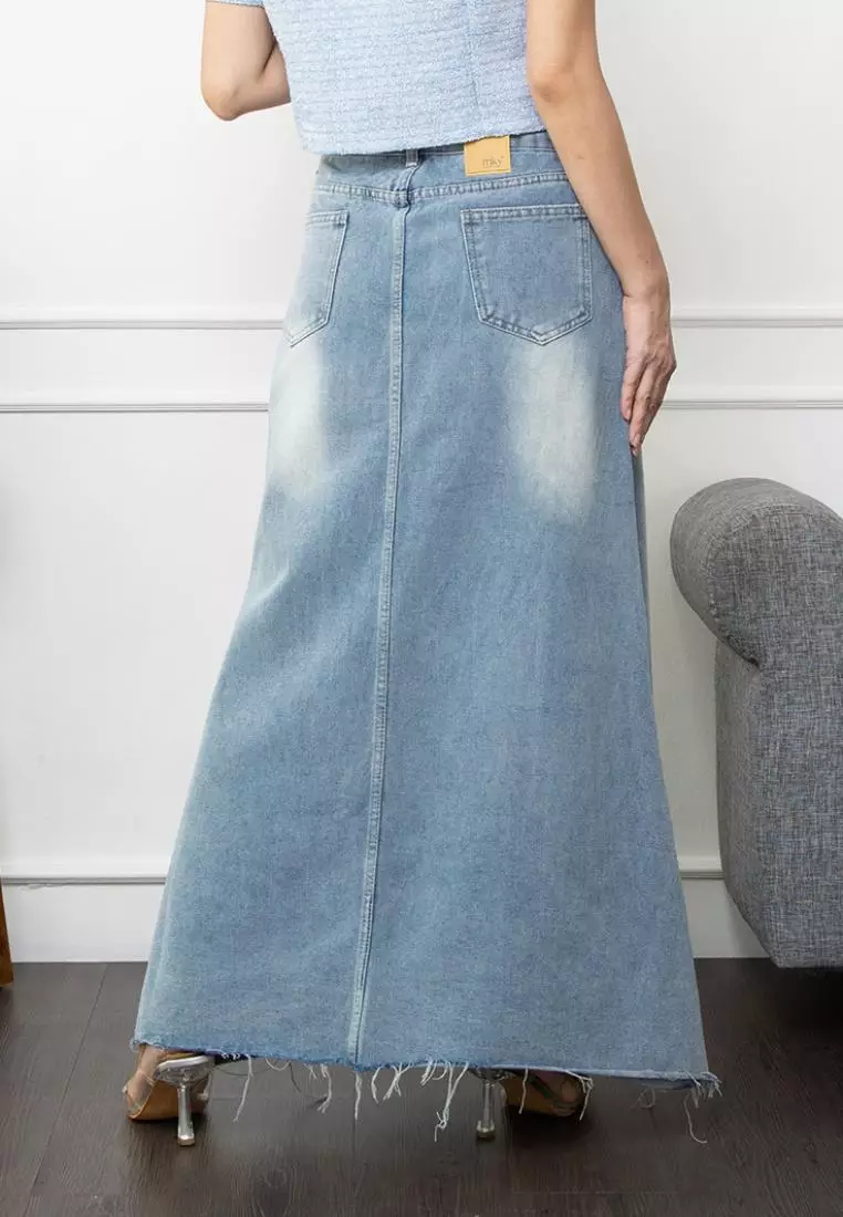 Deleza Skirt Unfinished in Light Blue