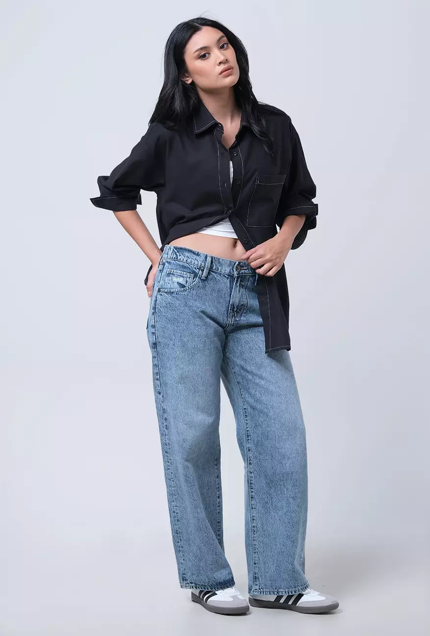 Celana Jeans Wanita Loose K2 Light Blue Exclusive Online