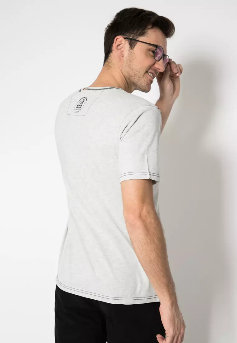 LGS - Kaos Henley - Warna Krem - Motif Polos - Slim Fit - JTS.321.M2194F.24.C