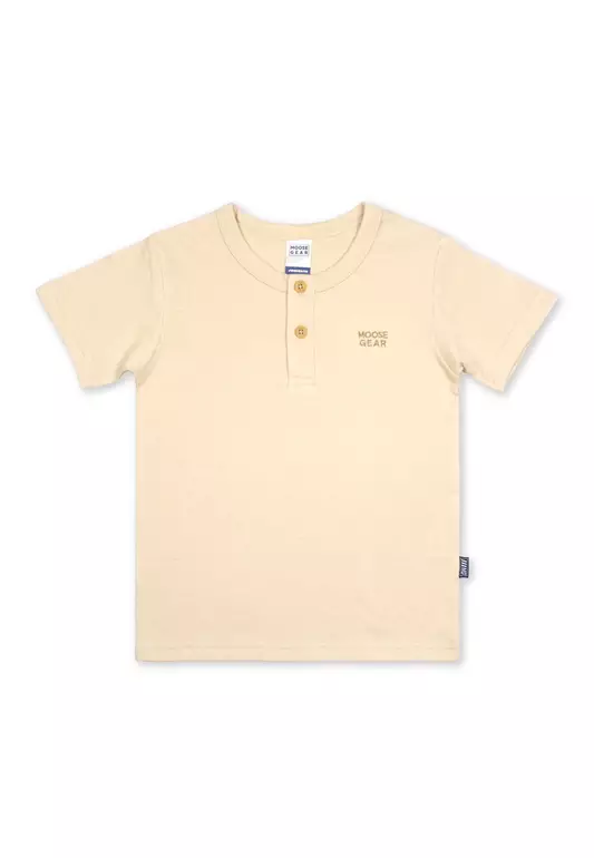 Boys Henley T-Shirt With Embroidery Details
