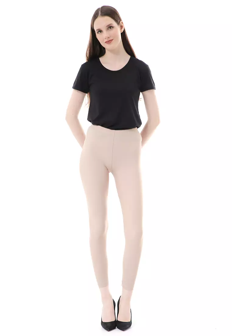 Kavita Celana Legging Bawahan Wanita Motif Polos Relaxed Fit High Quality - Khaki