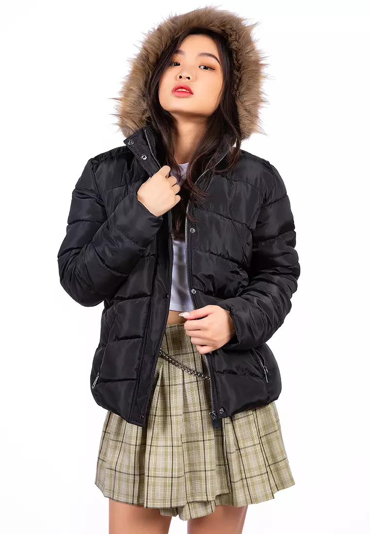 Puffer jacket hot sale with hoodie