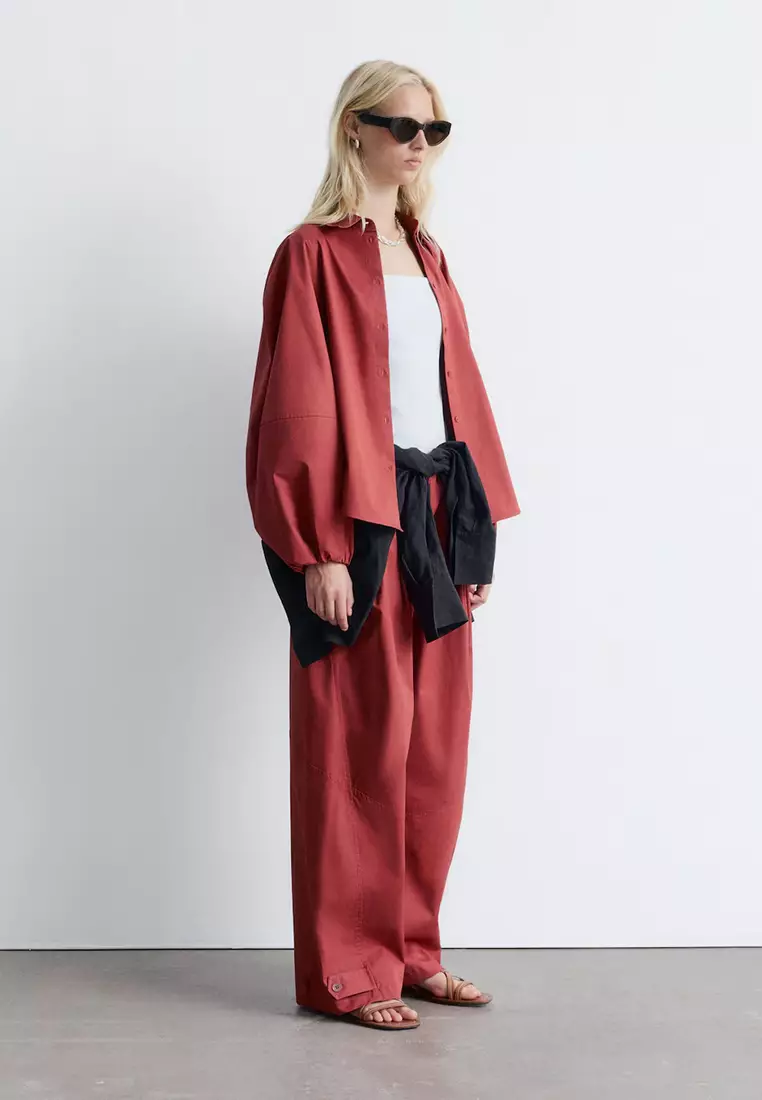 Voluminous Balloon-Sleeve Blouse