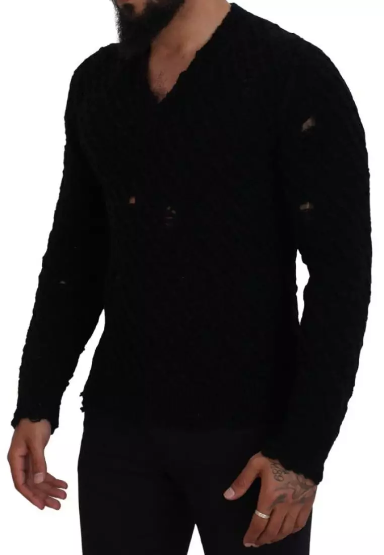 Mens black clearance pullover sweater