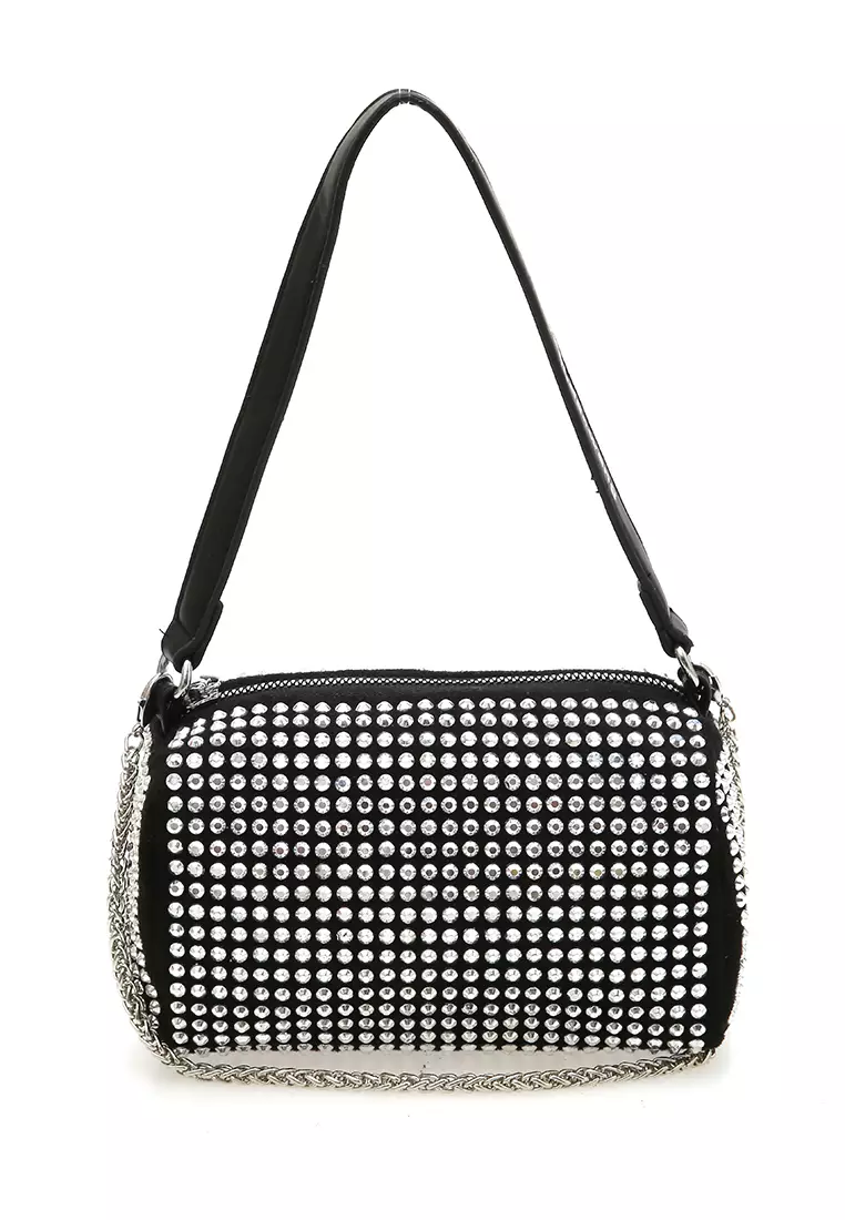 Eilaria Tas Selempang Wanita Shoulder Bag Desain Elegant Material Leather ORIGINAL - Silver