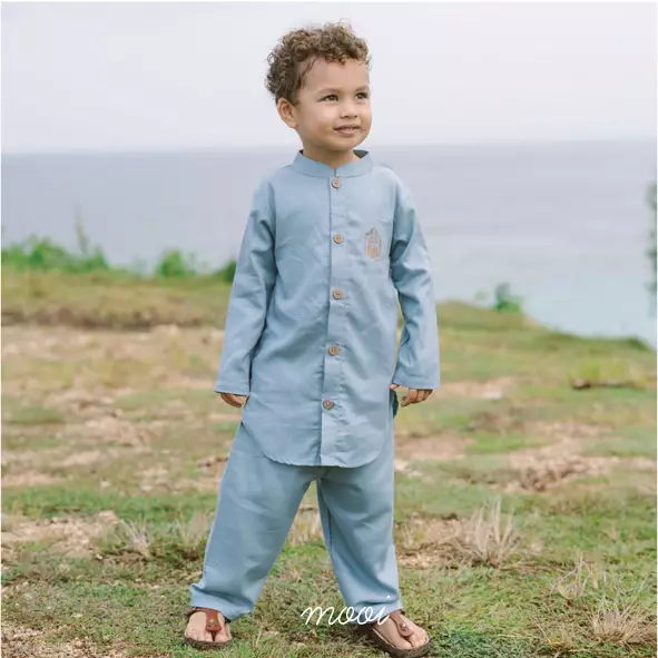 Mooi Rafa Koko Set Setelan Koko Anak Baju Koko Anak - Green