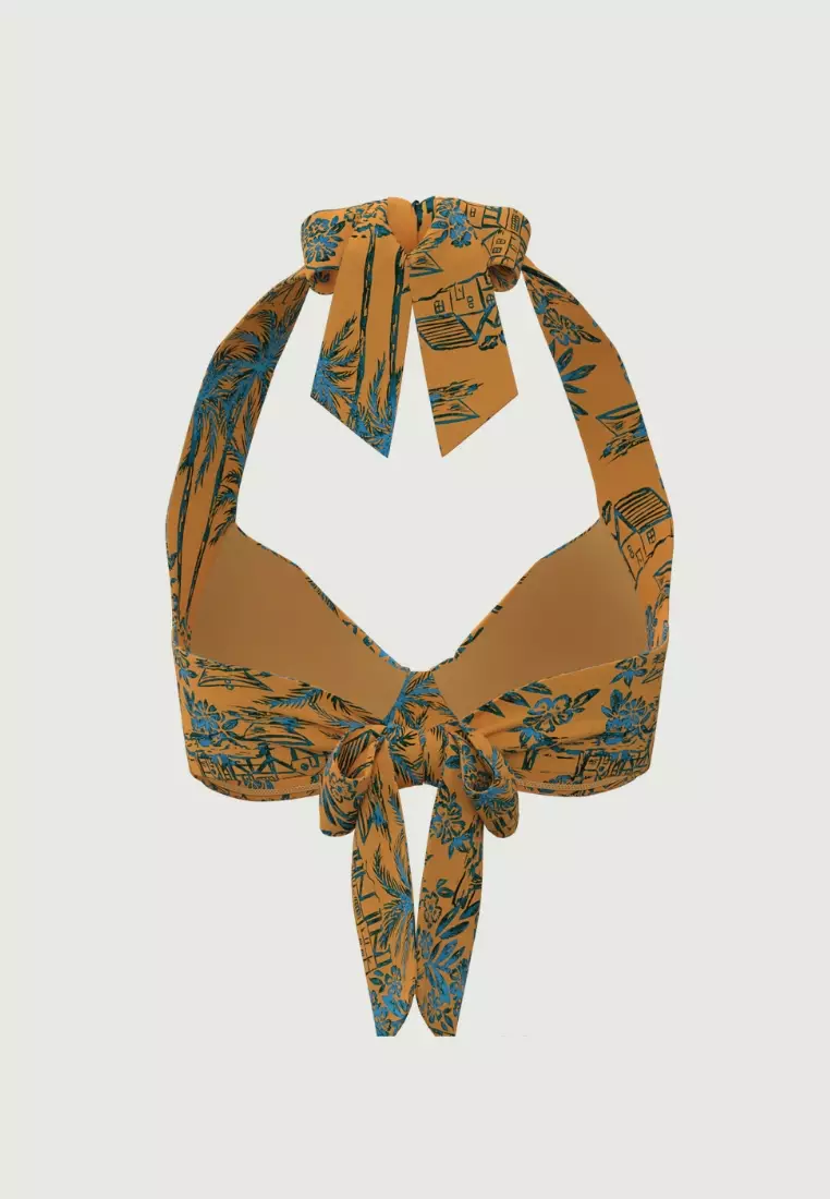 Tropadelic Days Marigold Knot Front Bikini Top