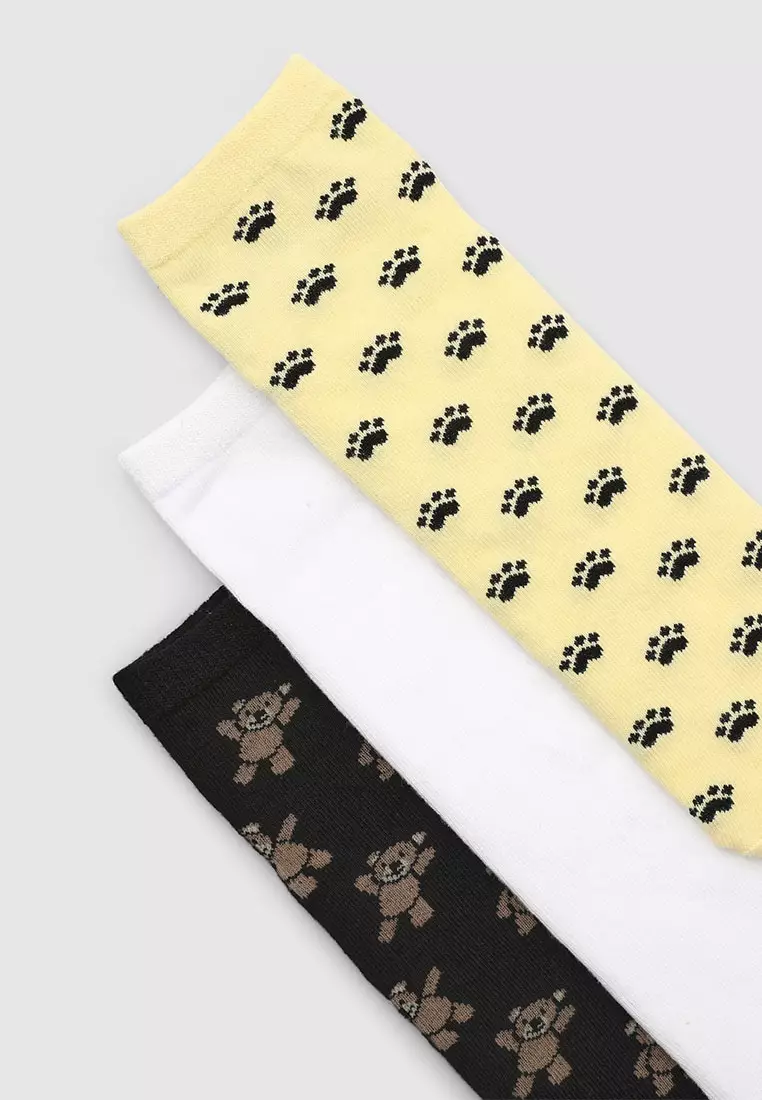 Women's Pack of 3 pairs of animal print socks