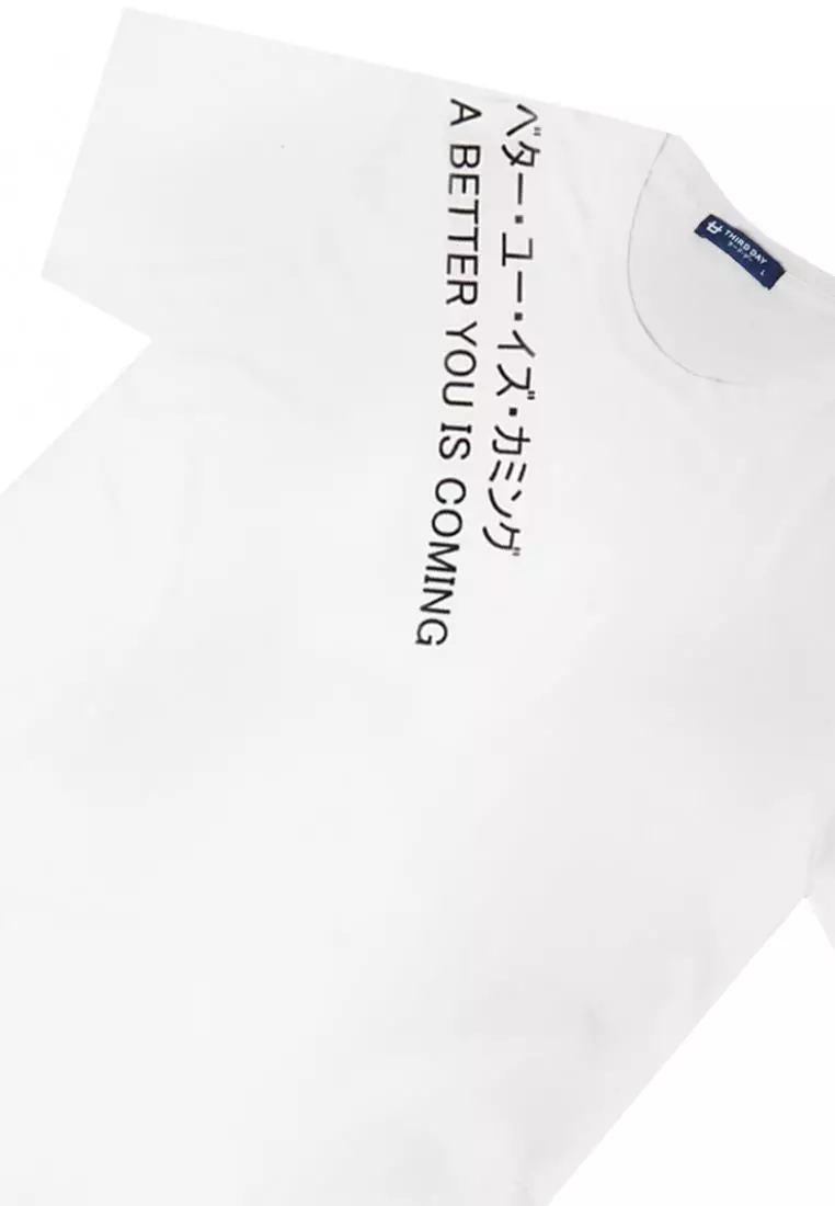 MTI41 Kaos T-Shirt Pria Instacool Byic Diagonal Putih