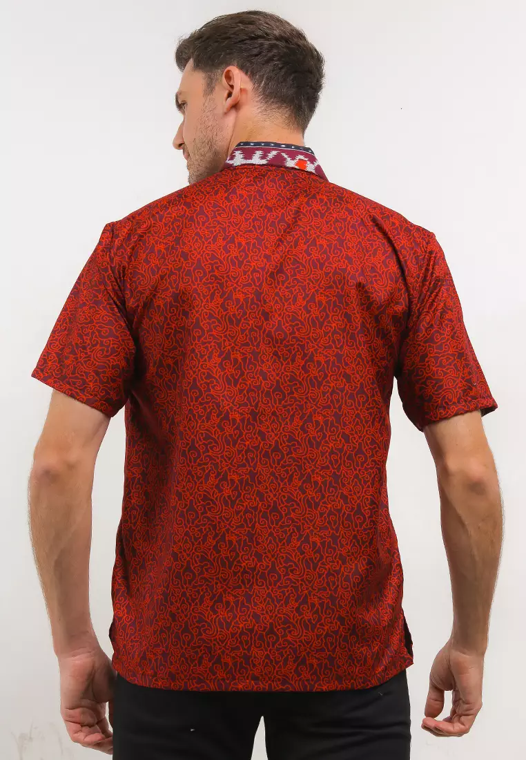 Megomendung Kemeja Batik Exclusive Premium Pria Casual Modern Lengan Pendek