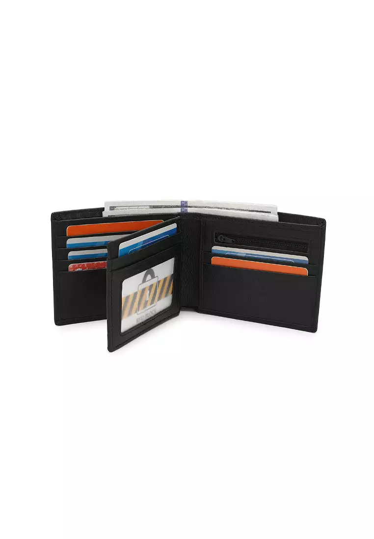 Men's Genuine Leather RFID Blocking Fortune Wallet - Black
