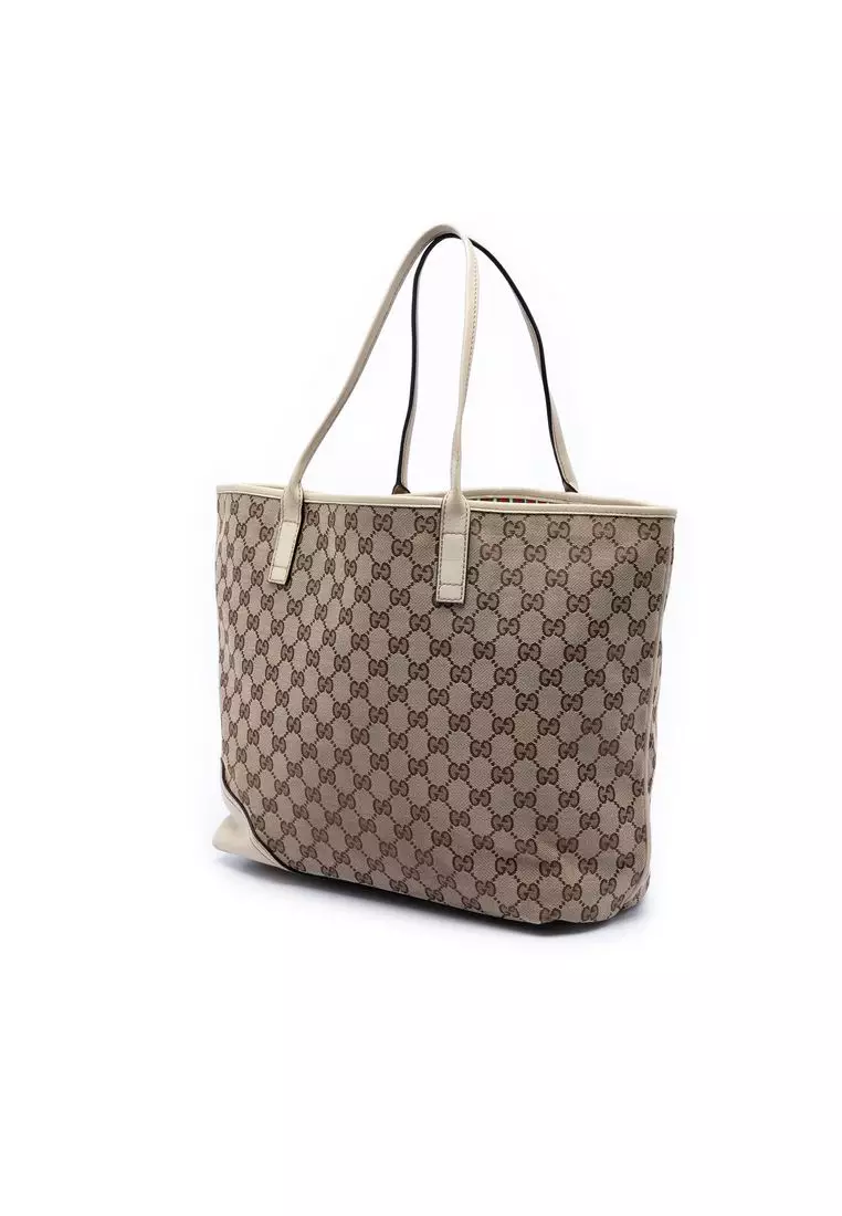 Pre-Loved Gucci Large Gg Canvas New Britt Tote