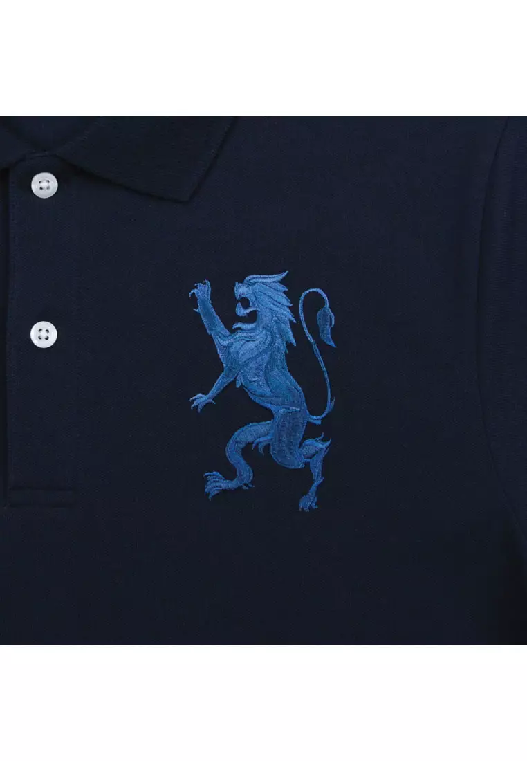 Men's Lion Embroidery Slim Short Sleeve Polo 01016222
