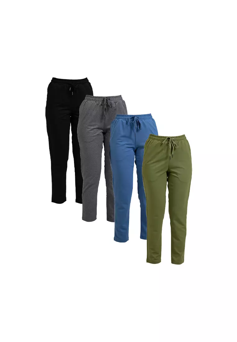 Forest Ladies Casual Polyester Elastic Waist Jogger Pants Women Casual Long Pants - 810542-48Olive