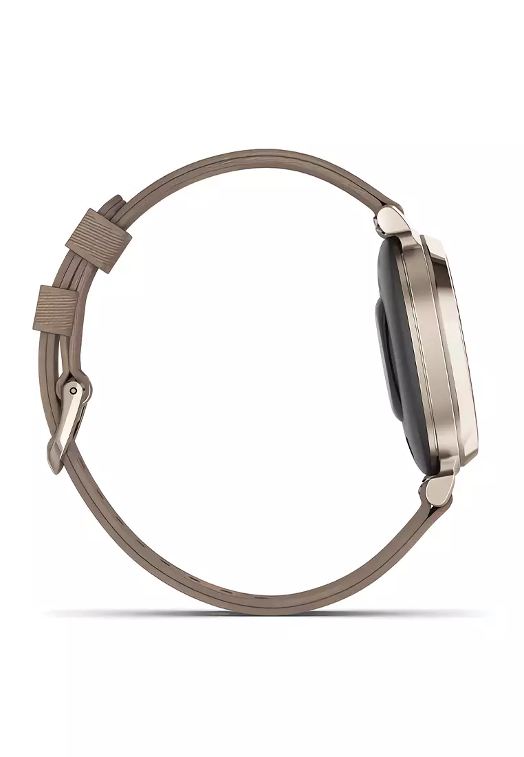 Garmin Lily 2 Classic - Jam Tangan Pintar Wanita - Smart Watch - Cream Gold with Coffee - 010-02839-62