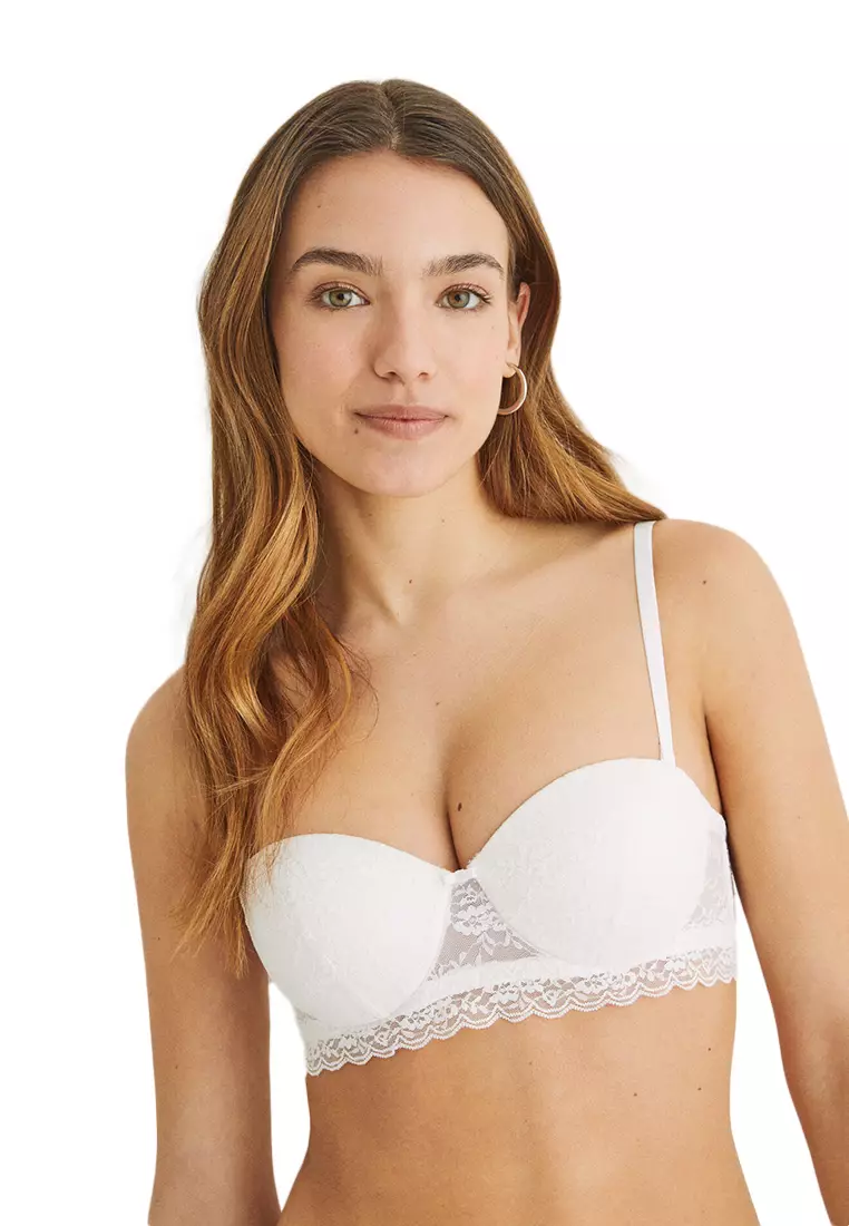 Buy Women'Secret White lace strapless push-up bra 2024 Online